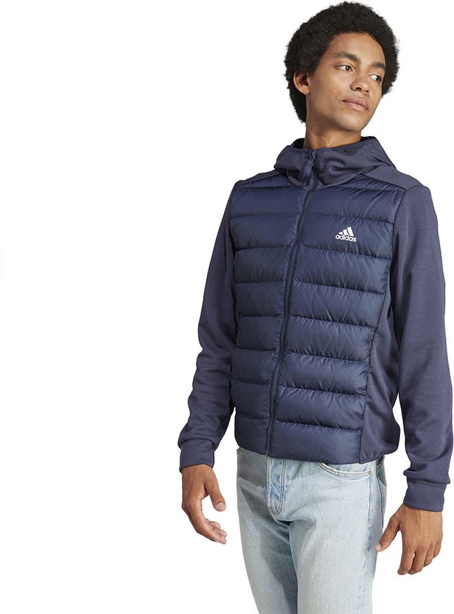 adidas Sportswear Essentials Hybride Donsjack met Capuchon Heren – S Blauw