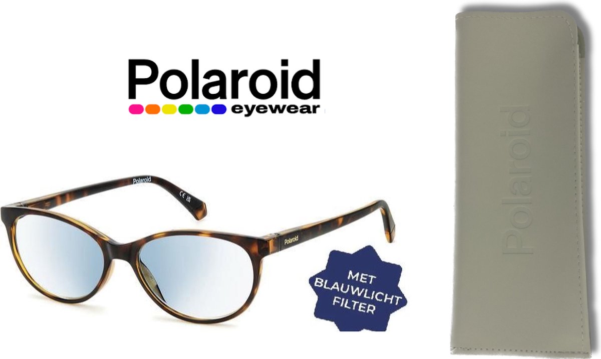 Leesbril Polaroid met blauwlichtfilter PLD0036-Havanna -+3.00