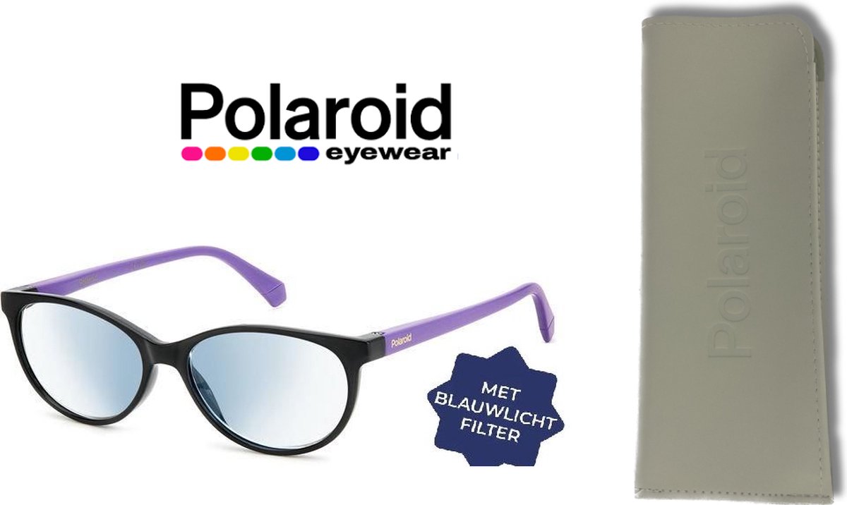 Leesbril Polaroid met blauwlichtfilter PLD0036-Paars/Zwart-+2.50