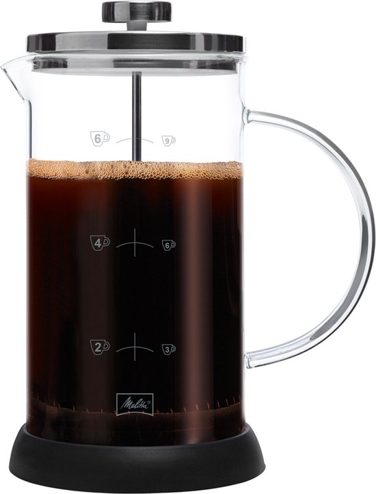 OZAVO Coffee pot, with 304 Stainless Steel filter, French Press System with two-layer construction, 1L/8 Cups