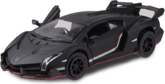 Foto: Lamborghini veneno mat zwart 12 cm 1 36 kinsmart modelauto schaalmodel miniatuurauto 