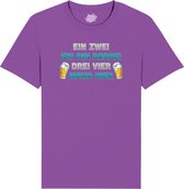 Ein zwei ich bin darbei - Grappige Apres Ski Wintersport Kleding - Mannen / Vrouwen / Unisex - Foute Ski en Snowboard Vakantie Outfit Cadeau - Unisex T-Shirt - Donker Paars - Maat XXL