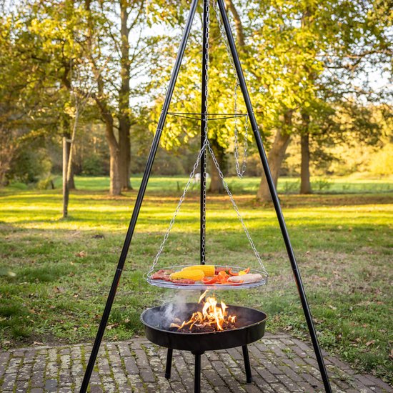 Esschert Design - BBQ vuurschaal met driepoot en grillrooster Authentiek buiten koken start hier! van Esschert Design — afbeelding 3