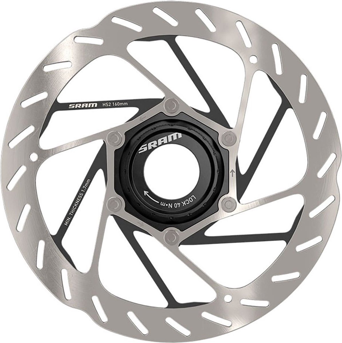 Sram remschijf HS2 Cl rounded 220mm zilver