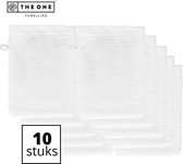 The One Towelling Washandjes - Voordeelverpakking - 100% organisch katoen - Met ophanglus - 550 gr/m2 - 16 x 21 cm - Wit - 10 Stuks