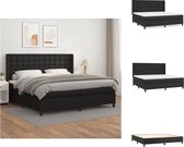 vidaXL Boxspringbed - Comfort - Bed - 203 x 203 x 118/128 cm - Kunstleer - pocketvering - Bed