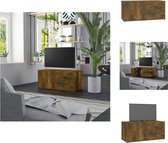 vidaXL TV-meubel Smoked Oak 80x34x36cm - Stevig en praktisch houten televisiemeubel - Kast