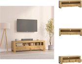 vidaXL TV-meubel Massief Teakhout - Zijkast met schap en 3 lades - Stevig blad - Afmetingen- 110 x 30 x 35 cm (B x D x H) - Kast