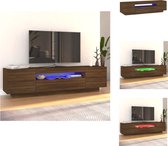vidaXL TV-meubel LED-verlichting - 160x35x40 cm - Bewerkt Hout - Bruineiken - Kast