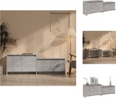 vidaXL TV-meubel Betongrijs - 146.5 x 35 x 50 cm (L x B x H) - 4 Deuren - Kast