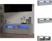 vidaXL TV-meubel - LED-verlichting - Grijs Sonoma eiken - 120 x 35 x 40 cm - Opbergruimte - USB-aansluiting - Kast