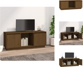 vidaXL TV-meubel Grenenhout Honingbruin 110.5x35x44 cm - praktisch en modern - Kast