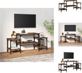 vidaXL Tv-meubel Gerookt Eiken - 117 x 35 x 52 cm - Duurzaam Hout en Staal - Kast