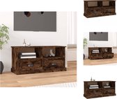 vidaXL Tv-meubel - TV-meubels 93x35.5x45cm - Gerookt eiken - Kast