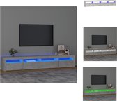vidaXL TV-meubel Betongrijs 240x35x40 cm - RGB LED-verlichting - Kast