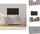 vidaXL Ensemble de meubles TV - Classique - Meubles - 57x34,5x40 cm / 40x34,5x60 cm - Chêne Sonoma Grijs - Meuble