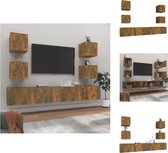 vidaXL TV-meubelset - Gerookt eiken - 2x 100x30x30cm + 4x 30.5x30x30cm - Kast