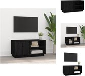 vidaXL Tv-meubel - Grenenhout - 80 x 35 x 40.5 cm - Zwart - Kast