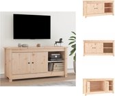 vidaXL TV-meubel Grenenhout - 103 x 36.5 x 52 cm - Stabiel frame - Kast