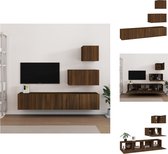vidaXL TV-meubelset Modern Bruineiken - 30.5 x 30 x 30 cm/60 x 30 x 30 cm/80 x 30 x 30 cm (B x D x H) - Duurzaam bewerkt hout - Kast