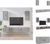 vidaXL TV-meubelset - Grijs Sonoma Eiken - 2x 80x34.5x40cm - 2x 40x34.5x40cm - 2x 40x34.5x80cm - Kast