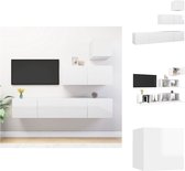 vidaXL TV Meubel Set - Hangend - Spaanplaat - Hoogglans Wit - Montage vereist - 30.5 x 30 x 30 cm - 80 x 30 x 30 cm (B x D x H) - Kast