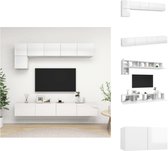 vidaXL TV-meubelset - Hoogglans wit - Spaanplaat - 60x30x30 cm (BxDxH) - Televisiemeubel - Kast