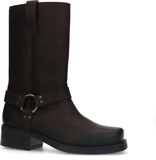Bruine Biker Boots met Chunky Zool