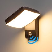 Luminize Lampe d'extérieur avec détecteur de mouvement - Applique avec capteur - Orientable - 20w - Zwart - LED - Carré - 20x16x14cm