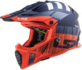 LS2 Helm Fast EVO Mini Xcode MX437 mat fluor oranje / blauw maat S