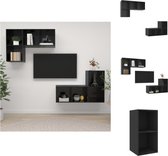 vidaXL TV-meubelset - Hoogglans zwart - 37 x 37 x 72 cm - 4 stuks - Kast