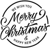 Raamsticker- Sticker- We wish you a Merry Christmas&happy New Year-