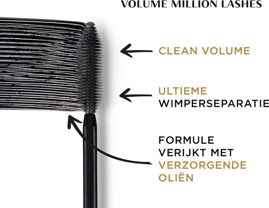 L’Oréal Paris Volume Million Lashes Volume Mascara met Kamille en Zwarte Orchidee Oliën - Classic - Black - Zwart - 10,7 ml - L’Oréal Paris