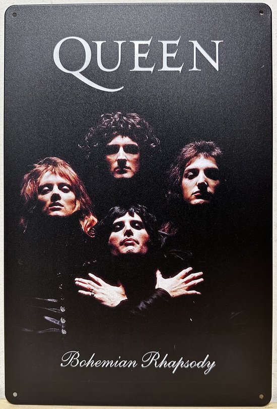 Queen Bohemian Rhapsody Reclamebord van metaal METALEN-WANDBORD - MUURPLAAT - VINTAGE - RETRO - HORECA- BORD-WANDDECORATIE -TEKSTBORD - DECORATIEBORD - RECLAMEPLAAT - WANDPLAAT - NOSTALGIE -CAFE- BAR -MANCAVE- KROEG- MAN CAVE