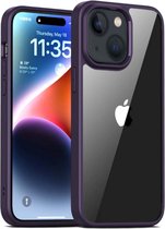 Smartphonica Telefoonhoesje voor iPhone 15 Plus met doorzichtige achterkant TPU hardcase - Paars / Back Cover geschikt voor Apple iPhone 15 Plus