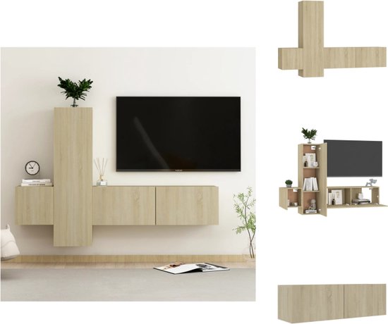 vidaXL Televisiekast TV-meubel - Sonoma eiken - 100 x 30 x 30 cm - 30.5 x 30 x 110 cm - 30.5 x 30 x 30 cm - Kast