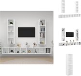 vidaXL Ensemble de meubles TV - Wit brillant - 37 x 37 x 142,5 cm - Assemblage requis - Meuble