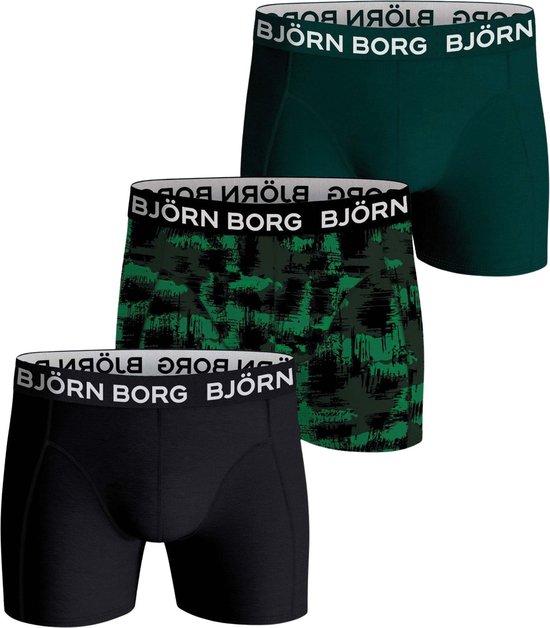 Bjorn Borg Lot de 3 boxers pour hommes - Camo Green - XL