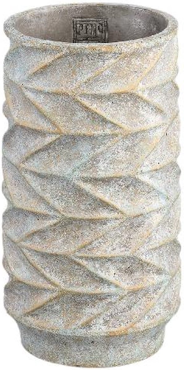 PTMD Bloempot Roah - 16x16x30 cm - Cement - Blauw