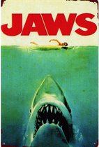 Panneau mural en métal Jaws Movie Shark - 20 x 30 cm
