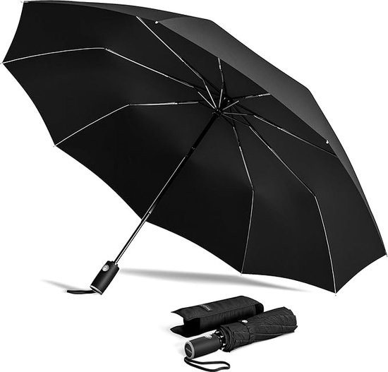 Paraplu, zakparaplu, stormbestendig, automatisch open- en sluitend, tas, zwart, voor heren, dames, kinderen, reisparaplu, compact, stabiel, teflon, wind- en regendicht, zakparaplu, golfparaplu, paraplu