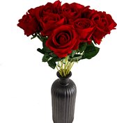 LA ROSE - Set van 15 rozen - Rode rozen - Kunstbloemen - Cadeau voor vriendin - Valentijn cadeau - Zijde Bloemen
