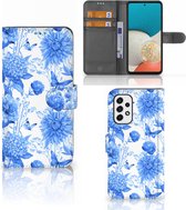 Hoesje voor Geschikt voor Samsung Galaxy A53 Flowers Blue