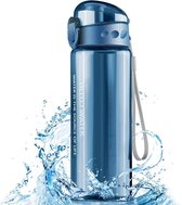 Waterfles, 780 ml sportwaterfles, BPA-vrij, lekvrije waterfles, één druk om te openen, voor sport, sportschool, fietsen, school, kantoor, kamperen (blauw)