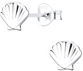 Joy|S - Zilveren schelp oorbellen - 6 x 5 mm massief - kinderoorbellen
