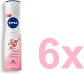 Nivea Deo Spray - Fresh Cherry - Voordeelverpakking 6 x 150 ML