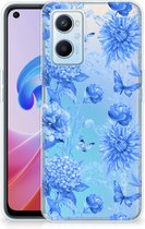 TPU Case voor OPPO A96 | OPPO A76 Flowers Blue