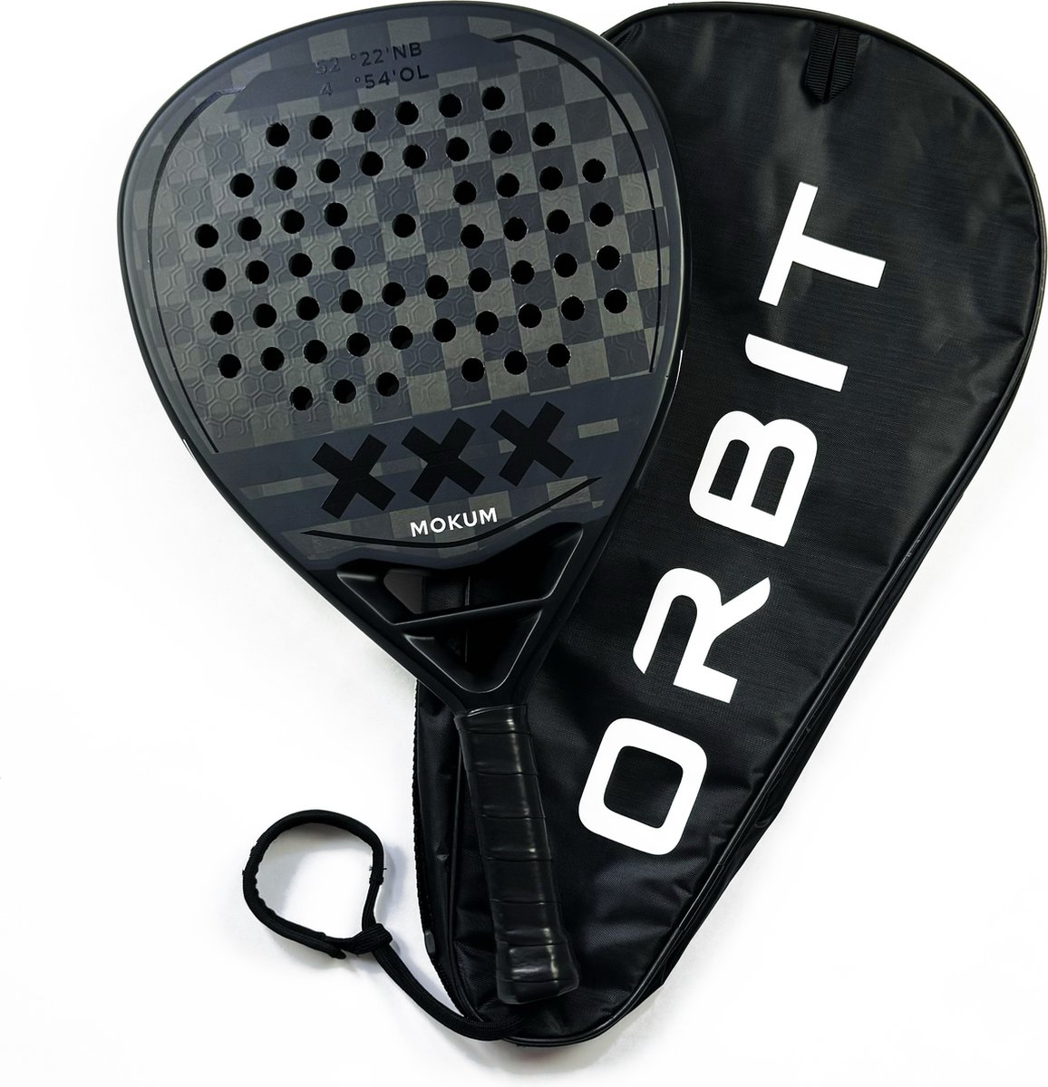 Orbit Mokum Black Amsterdams Padel racket - padel - inclusief beschermhoes - 18K carbon