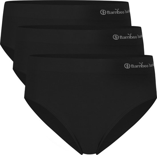 Bamboo Basics Naadloze Slip Belle - 3-pack - Zwarte Slip - Maat L - Bamboe Ondergoed Dames Naadloos - Bamboe Slips