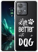 Cazy Coque adaptée au Motorola Edge 40 Neo La Life est meilleure avec un chien Wit